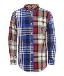 Tommy Hilfiger Blue/Red Multi Plaid Shirt With "H" Back Sign 
